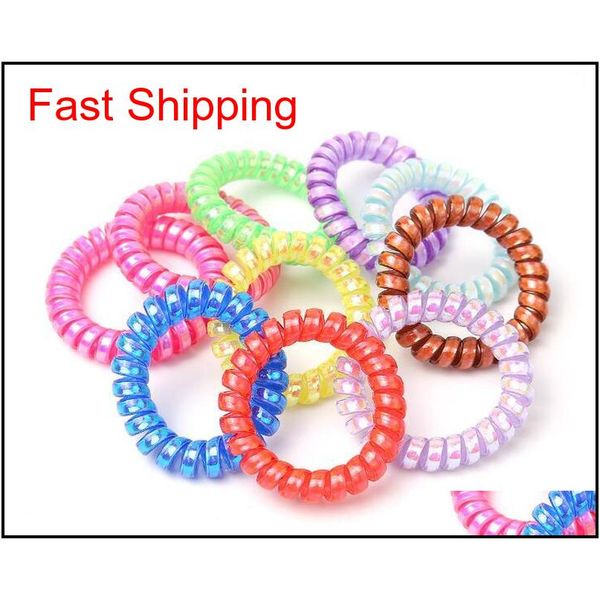 

pinkycolortelephone wire cord headbands for women elastic hair bands rubber ropes hair ring girls hair acc qylzuj nana_shop, Silver