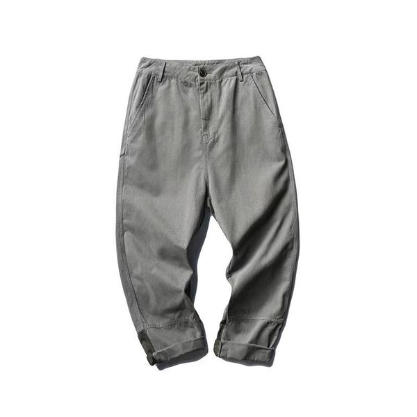 

men's pants campus style contrast stitching harem 2021 spring straight loose comfortable overalls men, Black