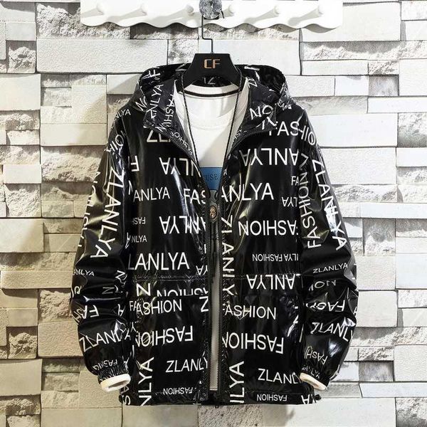 

hip hop shiny jacket men hooded coat letter printing tour mens windbreaker jackets uniform stage team singer fashion outerwear1 men's, Black;brown