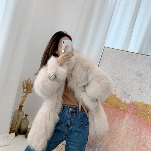 

women's fur & faux 2021 women autumn winter imitation outerwear female loose long sleeve plush coat lady casual solid teddy jacket e255, Black