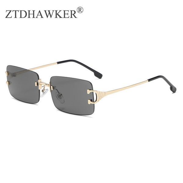

sunglasses retro frameless cut-edge men and women fashionable metal wild square spectacles glasses, White;black
