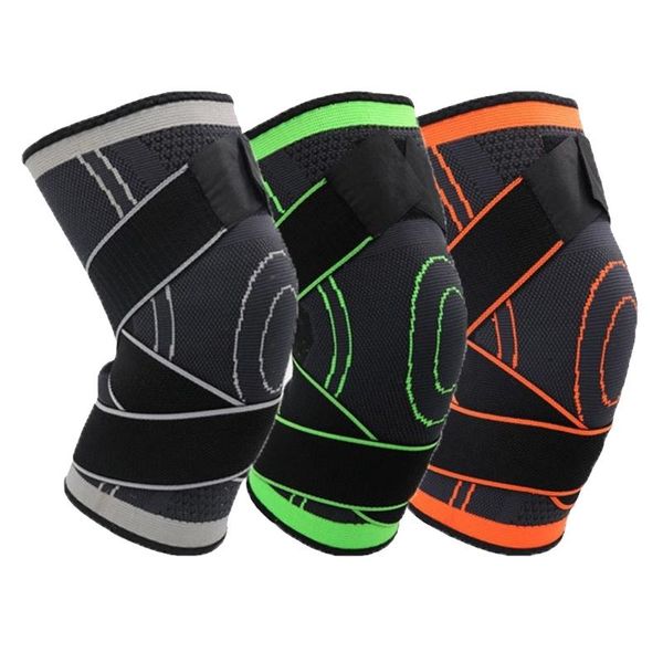 

1 pair sports kneepad men pressurized elastic brace belt for fitness, Black;gray