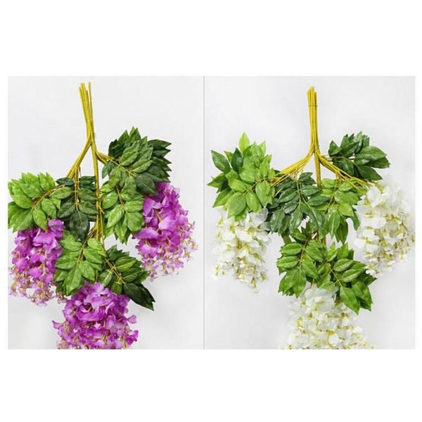 

7 colors elegant artificial silk flower wisteria flower vine rattan for home garden party wedding decoration 75cm and jllvmw insyard