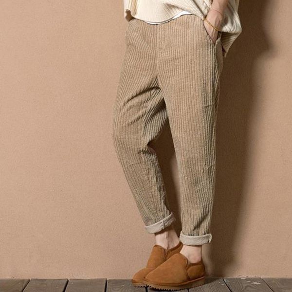 

модные тенденции женщины осень зимние корденуры брюки плюс размер эластичные талии карманные брюки гарм длинные брюки 2020 новый h1, Black;white