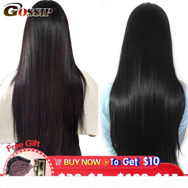

150 180 density pre plucked 360 lace wig lace frontal wig straight human hair wig remy malaysian 6 inch, Black