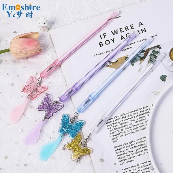 

10pcs/lots gel pen creative cartoon pendant plastic pen student exam writing signature for writing supplies p9961, Blue;orange