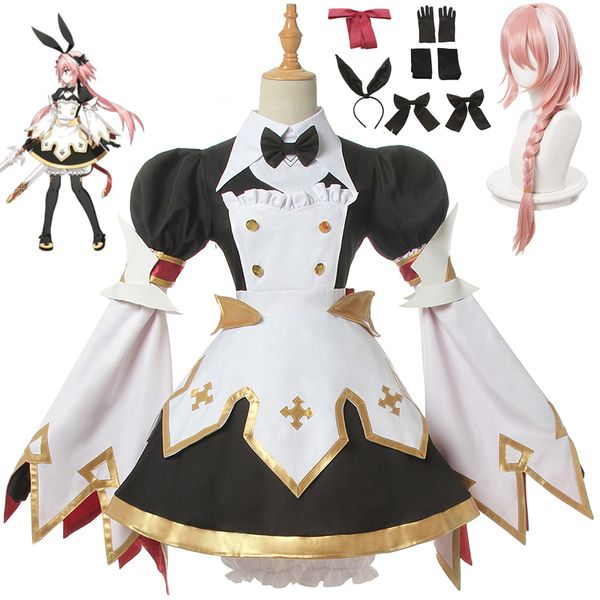 Fate Grand Order FGO Saber Stage 3 Astolfo Costume Cosplay Abito Guanti Calze