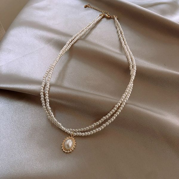 

2020 new arrival women chokers necklaces trendy strand pearl perfectly round round party elegant fashion jewelry, Silver