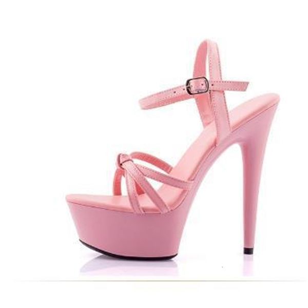 

new high 2021 heels 15cm stage performance sandals water nightclub model walk women's dance shoes a143, Black