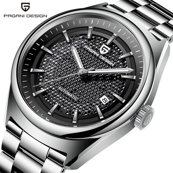 

pagani design luxury mechanical watches men fashion business stainless steel automatic date clock relogio masculino pd 1637, Slivery;brown