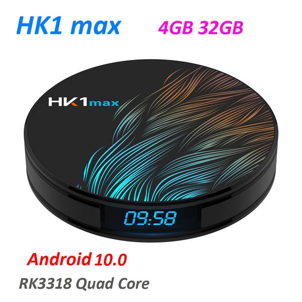 Android 11.0 TV BOX HK1 MAX 4 GB DDR3 32 GB RK3318 Quad Core 2,4 G/5 G Dual Wifi BT 4.0 USB 3.0 4K HD H.265 Media Player