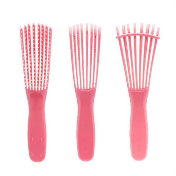 

mint green pink hair brush scalp massage comb women detangle hairbrush comb health care reduce fatigue 1pc sqcffd cissors, Silver