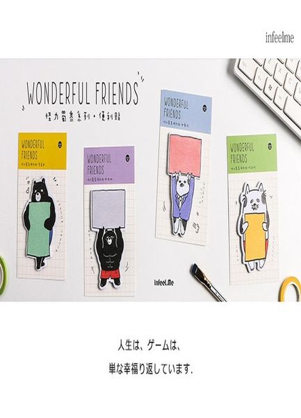 

4 шт. super animal memo pad sticky note post planner planner sticker книги канцтовары офис шчековая школа fm120 wmtkcy