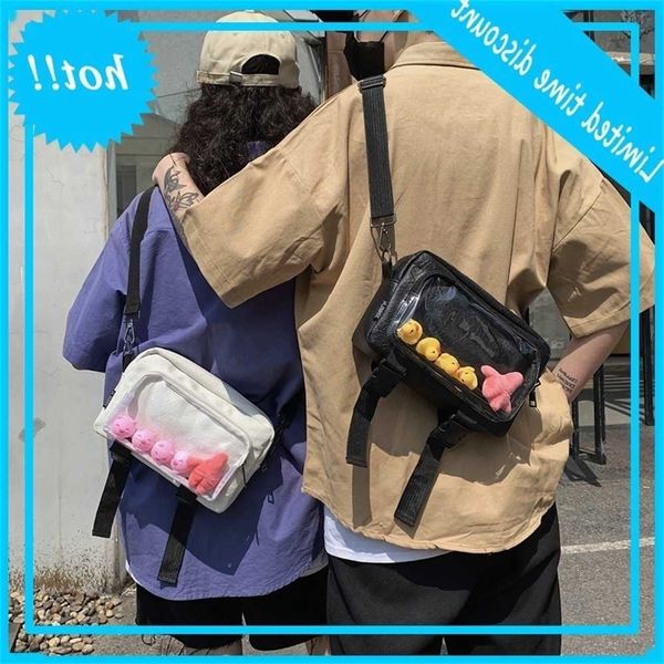 

2020 new summer one shoulder messenger korean female student trend transparent small square bag