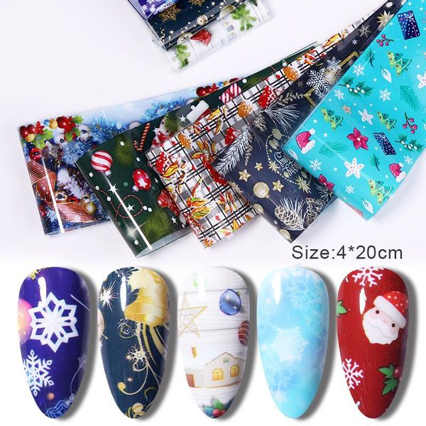 

stickers & decals 10pcs christmas nail transfer foil colorful santa claus snowflake/pumpkin/ halloween sticker diy art decoration, Black