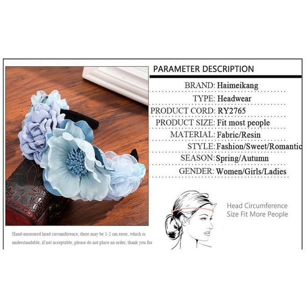 

haimeikang bohemian flower crown bride women hair band wedding floral headband garland bow girl flower wreath hair acc jllboc