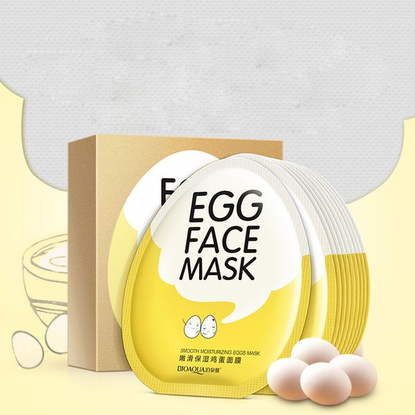 

moisturizing bioaqua 10pcs egg facial masks nutritions tender face oil control brighten wrapped mask skin care box
