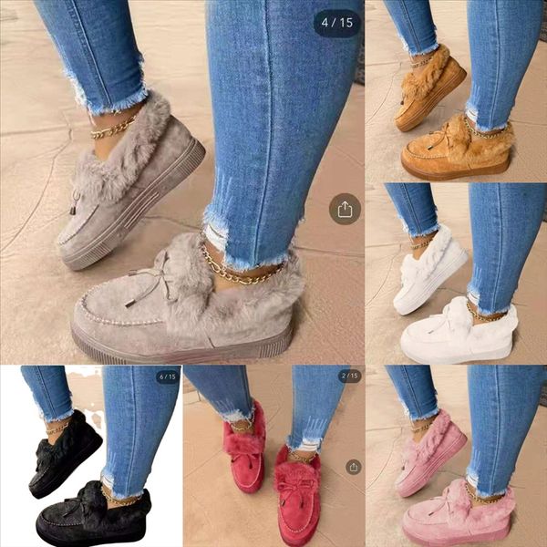 

jiuxs sansom plus velvet autumn ladies women fluffy slippers thick warm fleece home indoor shoes winter fur cotton house slip on slides, Black