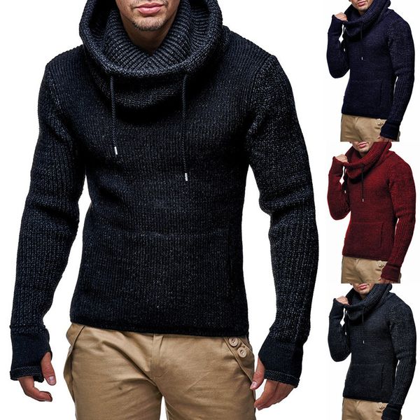 

mens sweater autumn and winter new men pullover thick turtleneck sweater christmas sweater, White;black