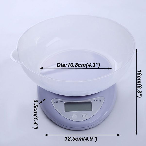 

small portable lcd digital scale 5kg/1g 1kg/0.1g kitchen food precise cooking scale baking balance measuring weight scales 180 j2