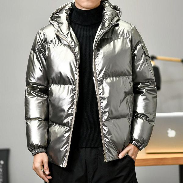 

men's down & parkas thick warm winter jacket hooded solid parka men casual mens coat, Black