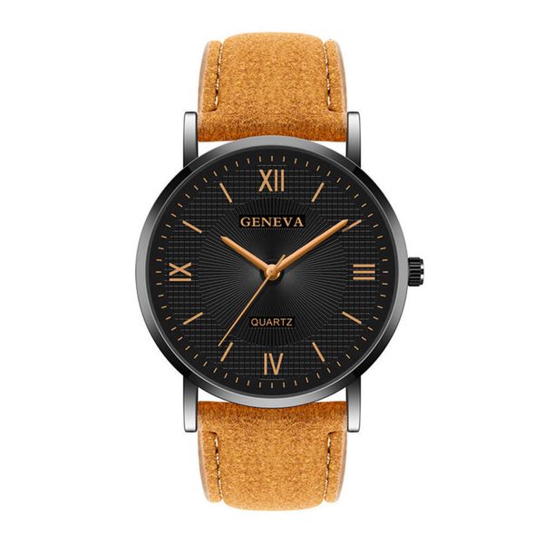 

men's men's cool watch personality fashion non automatic mechanical quartz watch large dial men's classic, Slivery;brown