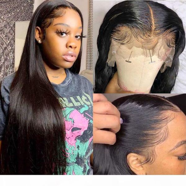 

wholesale 10-26inch cuticle aligned brazilian virgin silky straight full lace human hair wigs for black women remy straight lace front wigs