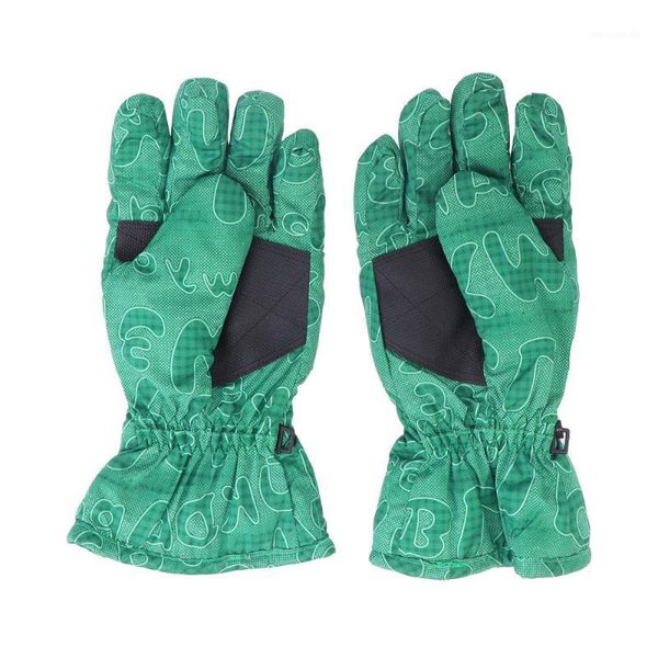 

ski gloves creative warm outdoor children sports windproof finger for mountain climbing hiking (fluorescent yellow1