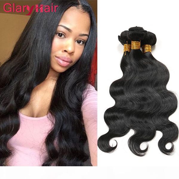 

glary products brazillian body wave mink virgin hair weave raw brazilian human hair bundles wet and wavy brazilian hair bundles mix length, Black