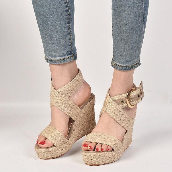 

sandals summer gladiator platform women wedge shoes female trifle high heels flip flops open toe casual plus size 34-431, Black