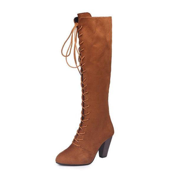 

boots 2021 autumn and winter pattern long thin matting pi cu with super high 43 will boot code woman, Black