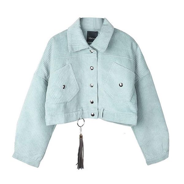 

perhaps u women corduroy jacket pocket winter autumn outerwear button tassel black gray blue c0043 drop shipping, Black;brown