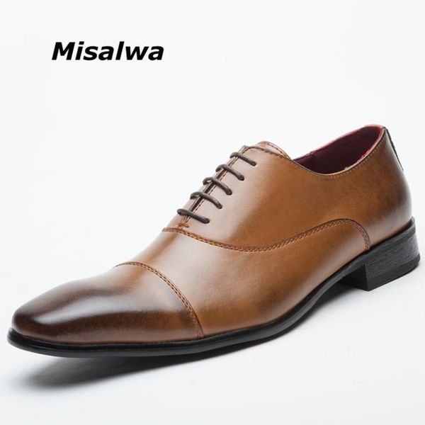 

misalwa classic cap toe oxford for formal dress job interview business office shoes for men leather 20191, Black
