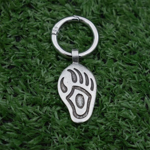 

12pcs bear print keychain animal footprint jewelry nordic viking amulet1, Silver