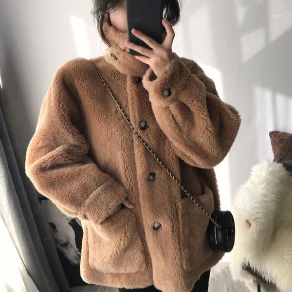 

fluffy coat female profile particles loose big yards autumn sheep sheared fur fur coat shearling1, Black
