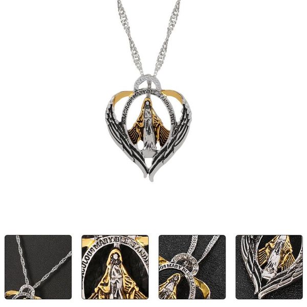 

pendant necklaces jesus charm necklace clavicle chain neck praying hanging, Silver
