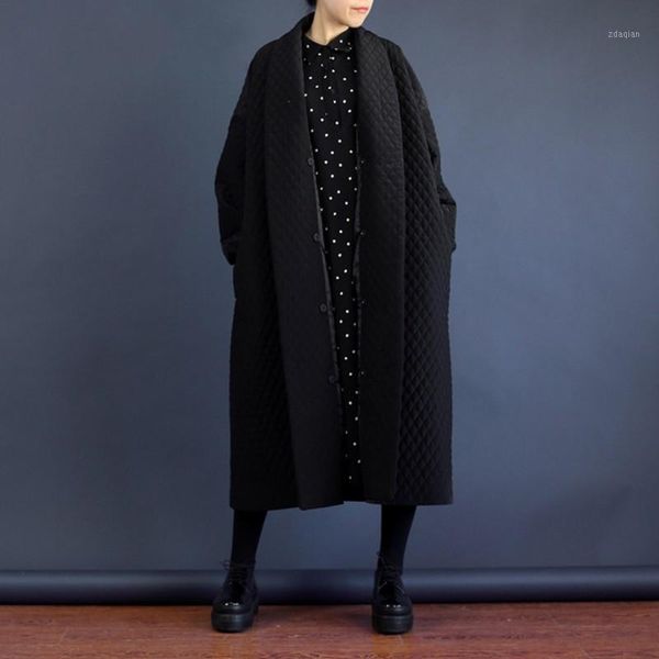 

women's wool & blends winter womens long coats fashion solid plaid loose fit outerwear female european black windbreaker1