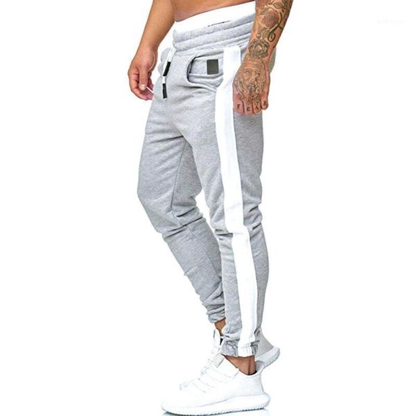 

men's pants men casual gym running side striped trousers sweatpants jogger clothing sport male loungewear1, Black