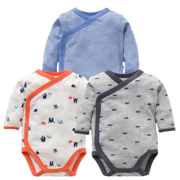 

3 pieces/lot baby girl clothes set long sleeves cartoon printed newborn baby boy clothes 100% cotton baby bodysuits infant 3-12m y200323, White