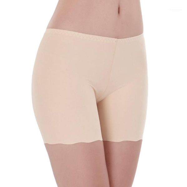 

women ice silk seamless underwear elastic safty pants anti exposure shorts1, Black;pink