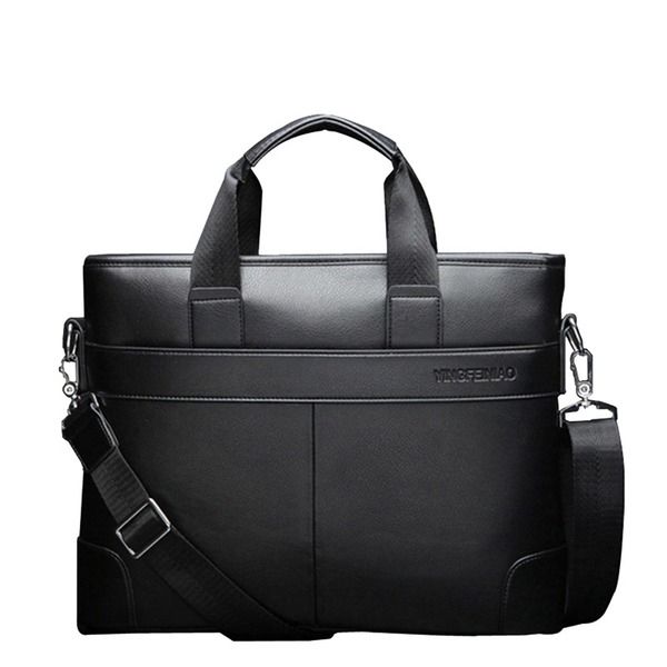

men's business black casual bag pu leather briefcase men's tote bags brown male business large capacity 2021