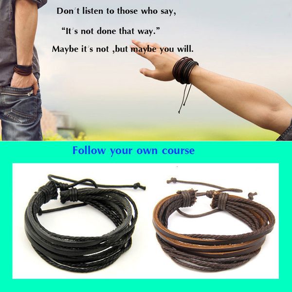 

wrap multilayer genuine leather bracelet with mens braided rope fashion jewelry christmas charm bracelets, Golden;silver