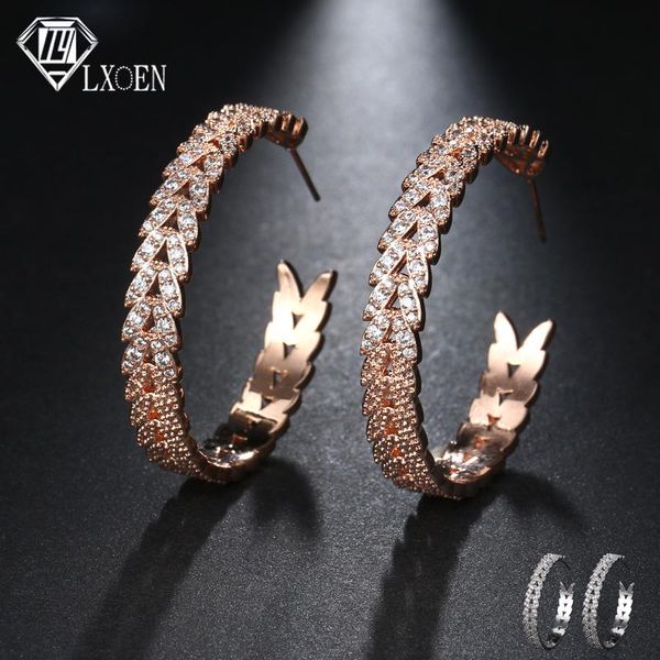 

hoop & huggie lxoen ethnic punk round zircon big earrings for women circle hoops yellow gold color jewelry gift brinco, Golden;silver