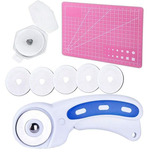 

45 мм роторный резак с 5 заменами роторных режущих лезвий, набор ротационного резака подходит для стегаления шитья, Black