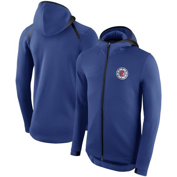 

los angeles clippers men training sweatshirt showtime therma flex performance full-zip hoodie, Black