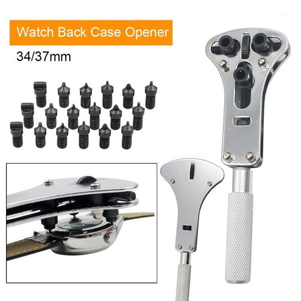 

adjustable wrist watch case opener screw back remover wrench repair tool 34mm/37mm professional watch repair tool kit1