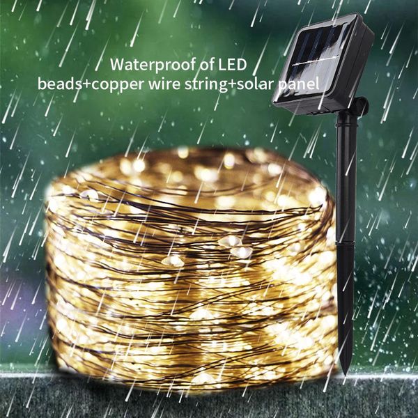 

led solar fairy string lights waterproof outdoor garland solar power lamp holiday christmas lights for garden party tree decor wmtpwd