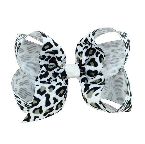 

hair accessories 30pcs twisted boutique bow leopard, Slivery;white