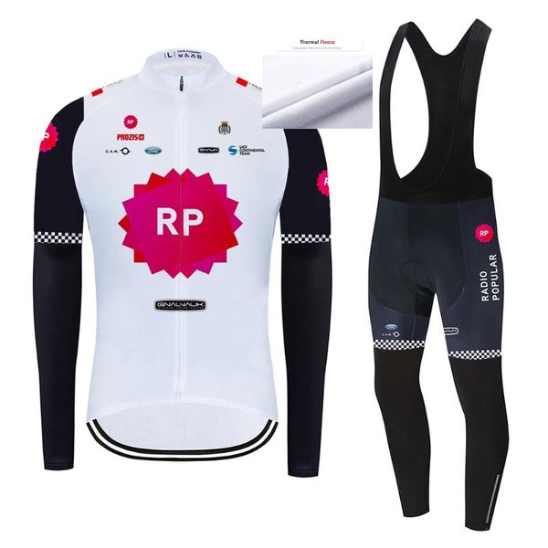 

2020 rp pro cycling jersey winter sportswear bike pants men long sleeve ropa ciclismo thermal fleece bicycling maillot culotte, Black;blue