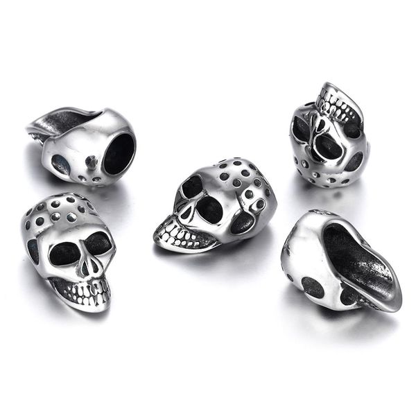 

бусины из нержавеющей стали череп черного металла большое отверстие 6 мм настройка шариков slider slider diy мужчины браслет изготовления ма, Bronze;silver